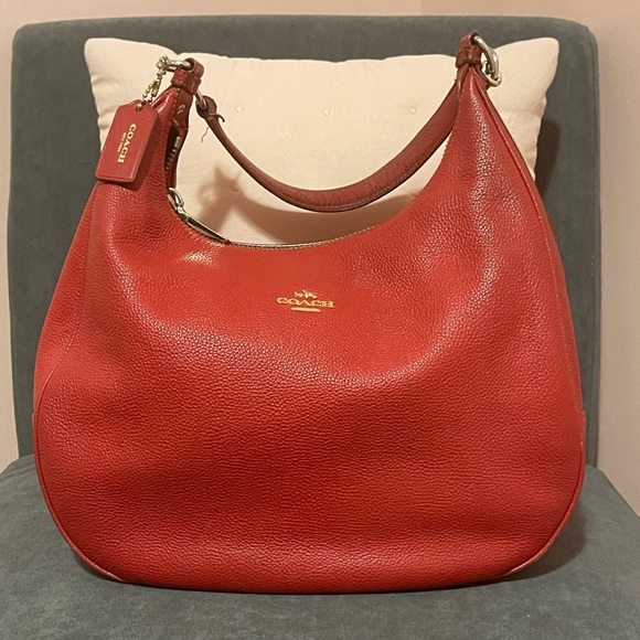 Coach Handbags - Coach Harley East West Hobo Large Red Hand Bag with Gold Hardware